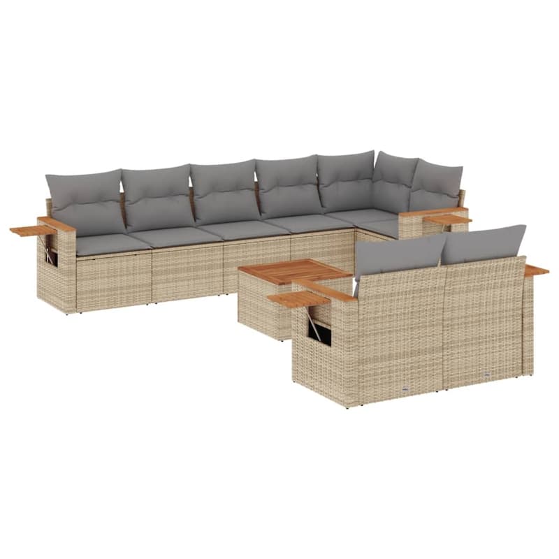 vidaXL Garden Sofa Set Grey PE rattan Large Modular Garden Sofa Set - 21.7 x 21.7 x 14.6