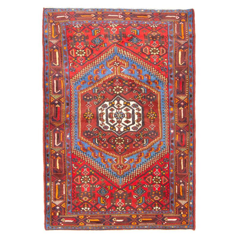 ECARPETGALLERY Hand-knotted Andelz Dark Red Wool Rug - 4'5 x 6'5