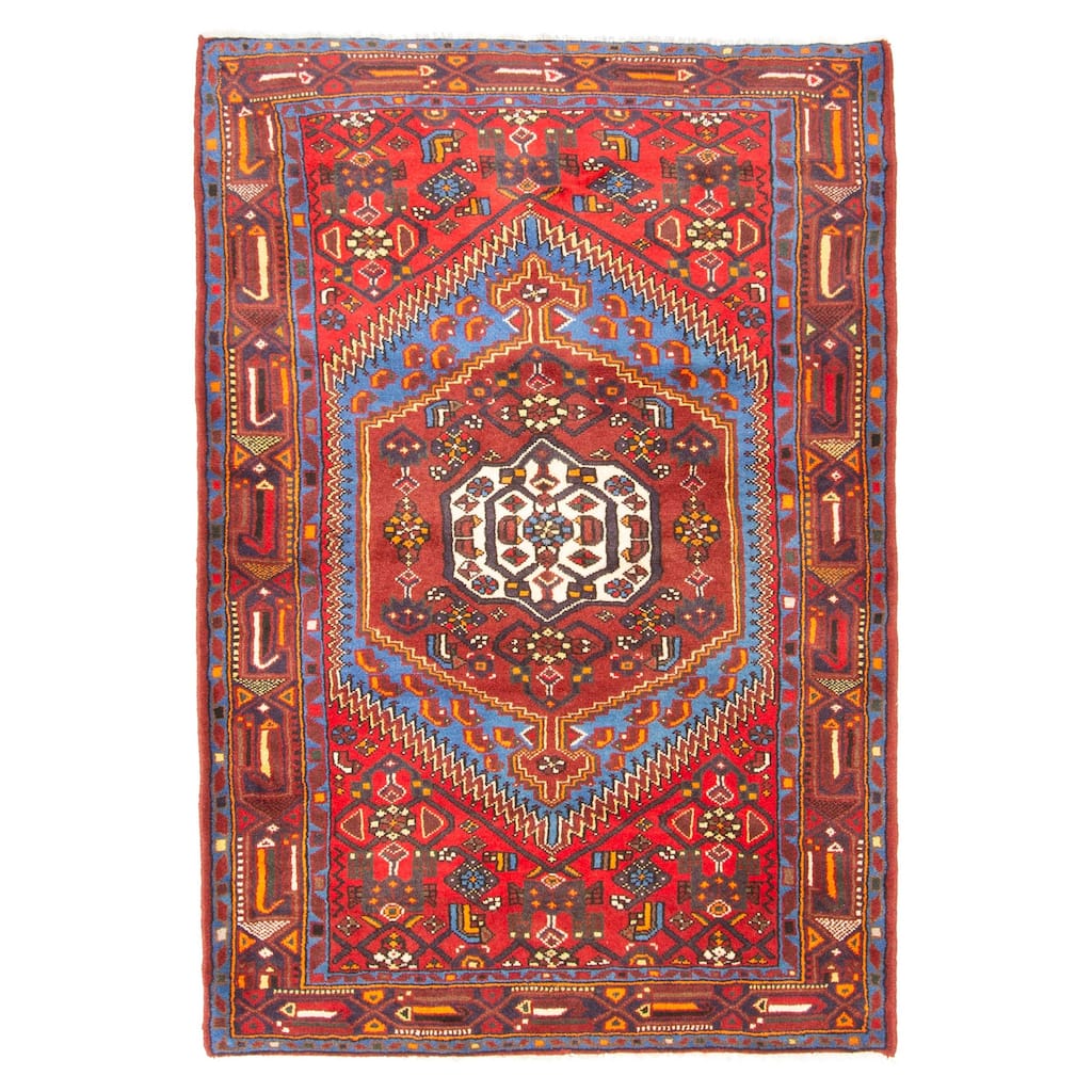 ECARPETGALLERY Hand-knotted Andelz Dark Red Wool Rug - 4'5 x 6'5