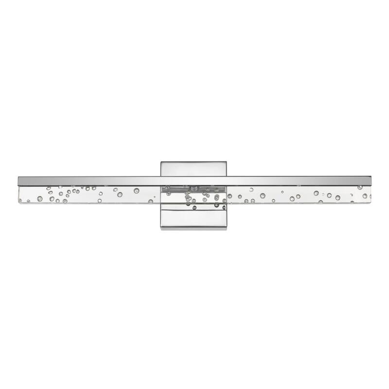 Baxter 22" 1-Light Modern Contemporary 360-Degree Rotatable Iron/Seeded Acrylic Integrated LED Vanity Light, by JONATHAN Y