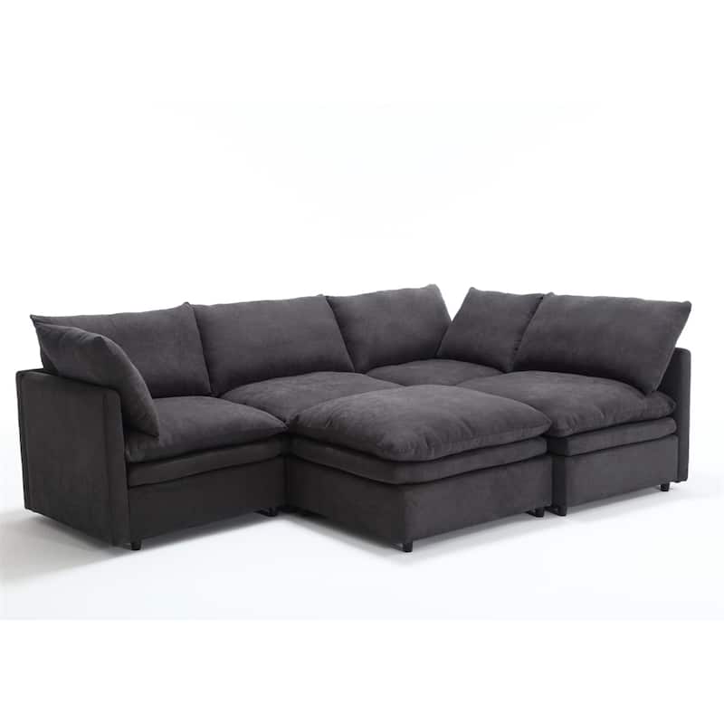 Modern 5-seat U-shaped Sectional Sofa with Chaise Lounge