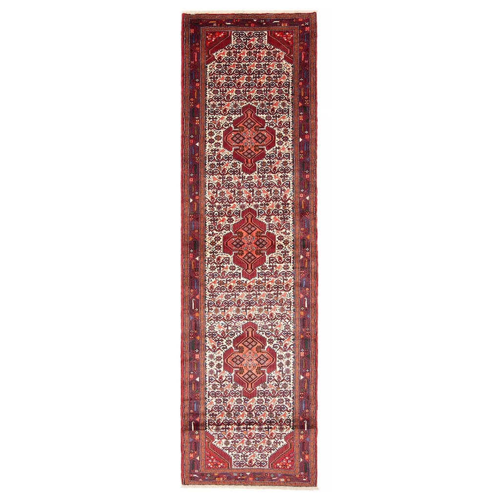 ECARPETGALLERY Hand-knotted Konya Anatolian Cream Wool Rug - 2' 10" x 9' 9"