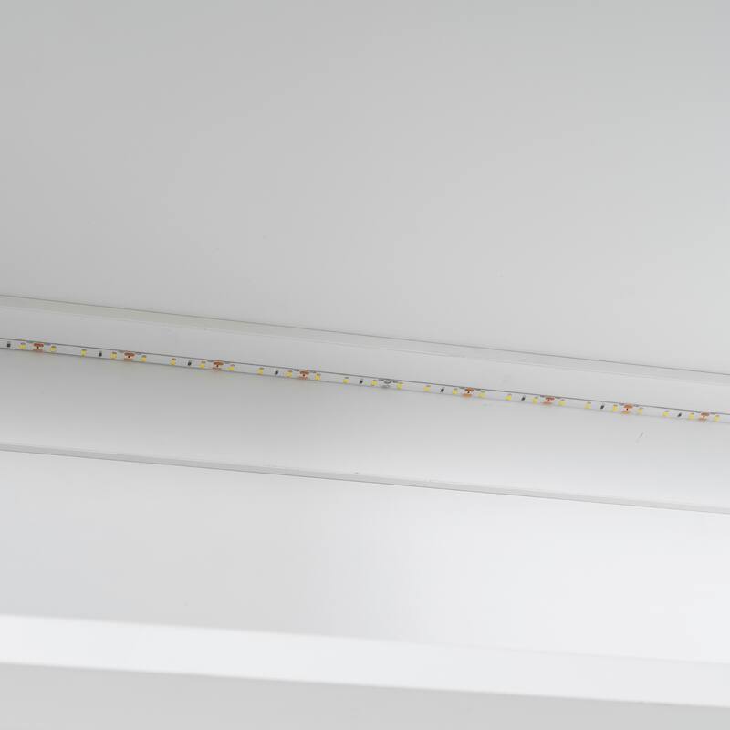 Murphy Cabinet Bed with Folding Sofa Built-in Storage Shelves and LED Light