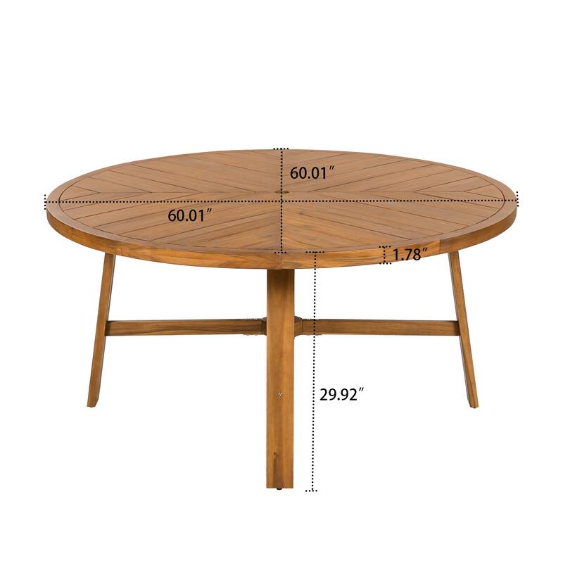 Classic Farmhouse Style 5-Piece Outdoor Patio Dining Set, Also for Indoor Use