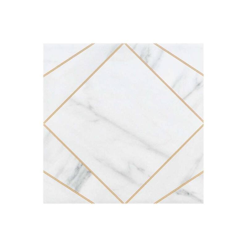 The Tile Life Orion 8x8 Matte White Marble Look Porcelain Floor & Wall Tile