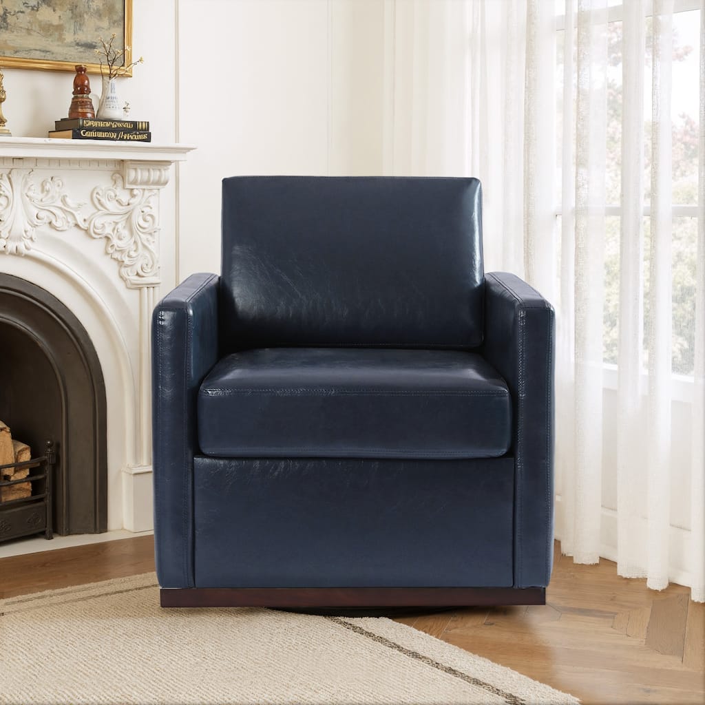 uixe Modern Upholstered Swivel Accent Chair with Pocket Spring Seat