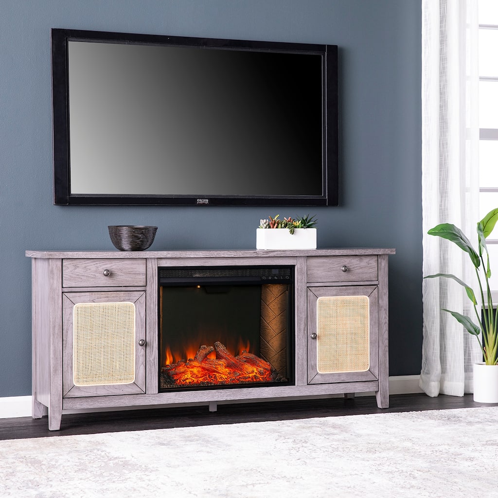 SEI Furniture Edderton Fireplace - 58"W x 16"D x 27"H
