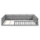 preview thumbnail 7 of 16, Wood Full Size Upholstered Platform Bed with Guardrail and Pillow
