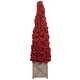 preview thumbnail 6 of 8, Red Berry Cone Potted Christmas Topiary 4 Foot