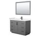 preview thumbnail 29 of 98, Miranda Single Vanity Set, Cultured Marble Top, 46-Inch Mirror 48-Inch Single - Dark Gray, Black Trim, Carrara Cultured Marble Top