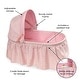 preview thumbnail 3 of 7, Badger Basket Folding Doll Cradle with Hood - Pink/Rosebud