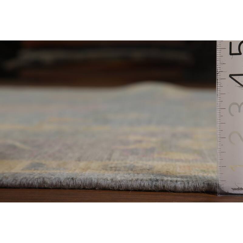 Hand Knotted Oriental 100% Wool Carpet Transitional All-Over Navy Blue & Blues Oushak Area Rug - 9' 11'' X 8' 4''