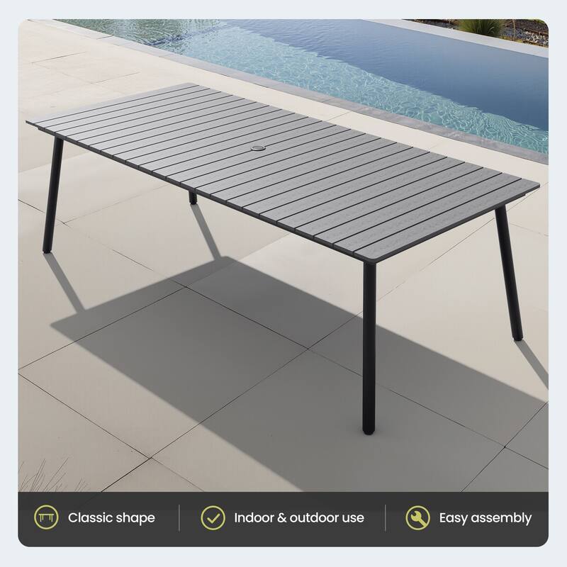 7/9/11-Piece Outdoor Dining Set Aluminum Dining table with Stackable Chairs