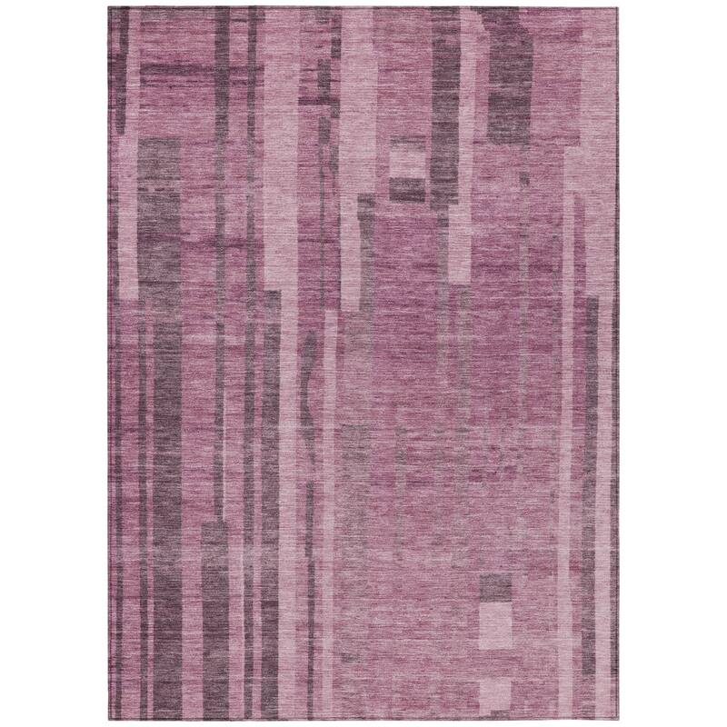 HomeRoots Striped Transitional Rectangle Outdoor Rug