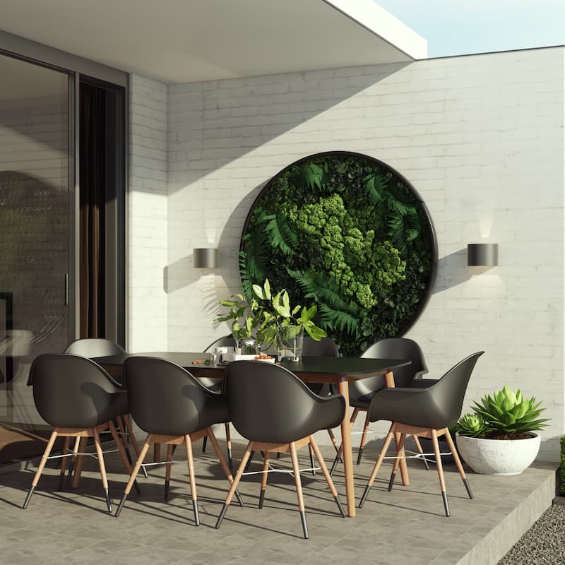 Amazonia Hawaii FSC Certified Wood Outdoor Patio Dining Set - 9PC - Black