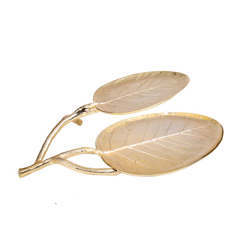 Alice Pazkus 14.5"L Leaf Relish Dish - Gold - 1 Piece