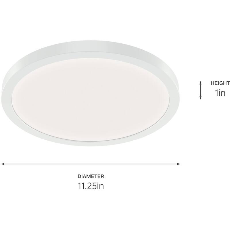 Kichler 53011WH30 Ara 12" Wide LED Flush Mount Drum Ceiling Fixture