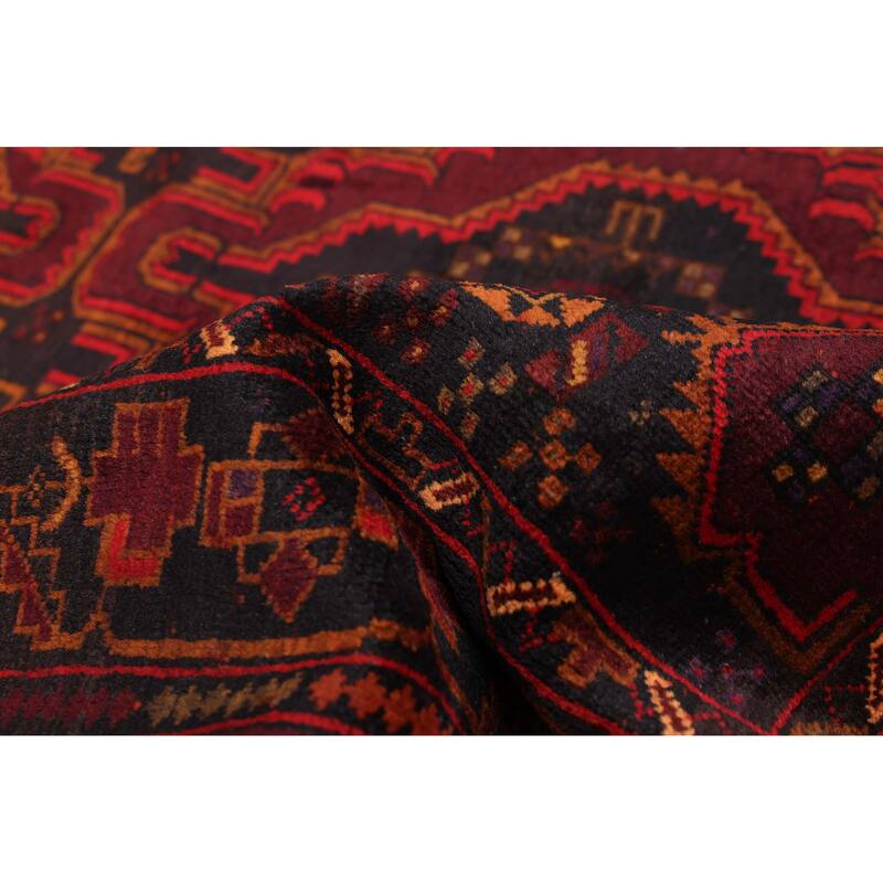 ECARPETGALLERY Hand-knotted Teimani Black, Dark Red Wool Rug - 3'7 x 6'8
