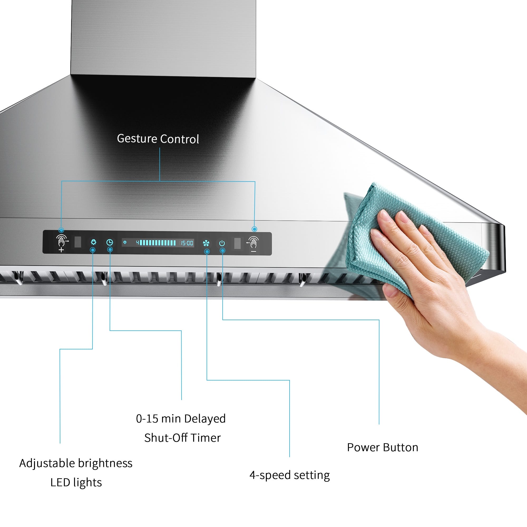 IKTCH 30/36 inch Vent Wall Mount Range Hood Powerful 900 CFM