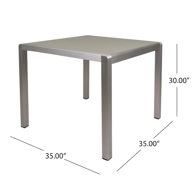 Cape Coral Silver/ Grey Anodized Aluminum Outdoor Dining Table by Christopher Knight Home - 35.00"L x 35.00"W x 30.00"H