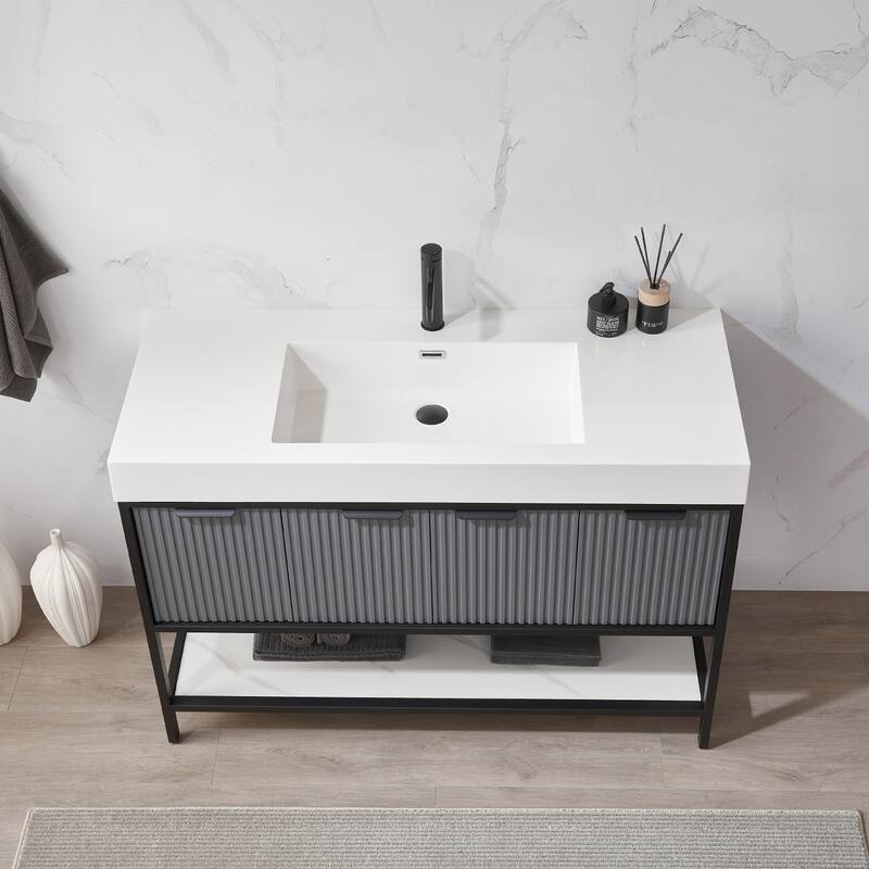 Marcilla 48 in. Single Sink Bath Vanity with Stone Sink Top