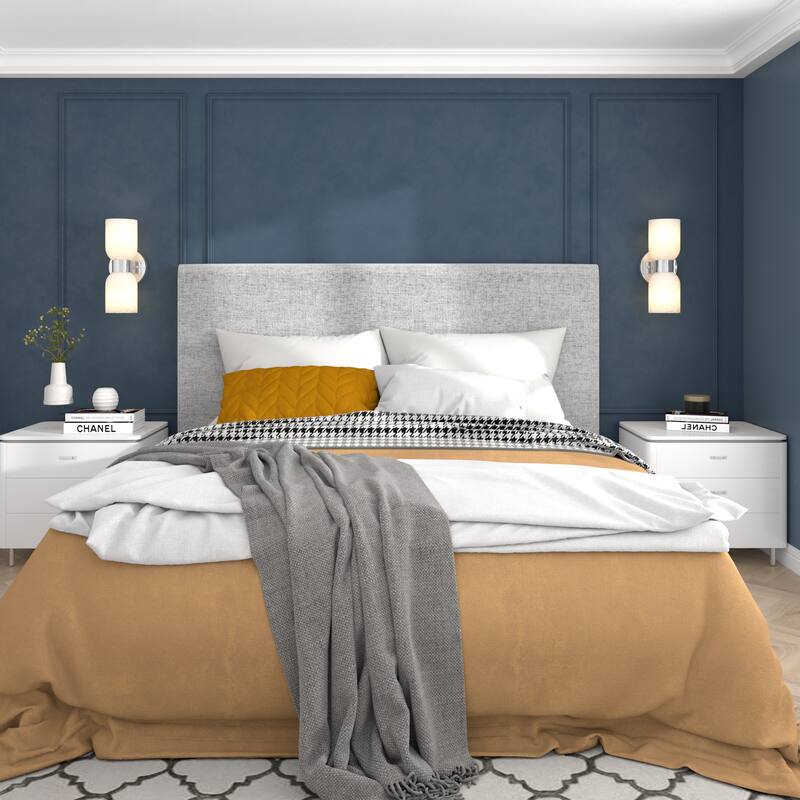 Shuman 2-light Mid-century Modern White Gold Wall Sconce with UL