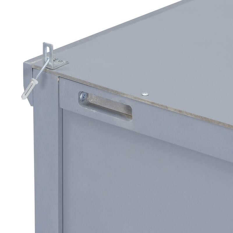 Roomfitters Kitchen Pantry Organizers and Storage Kitchen Cabinet, Hutch with Microwave Stand, 4 Drawers, Spice Racks