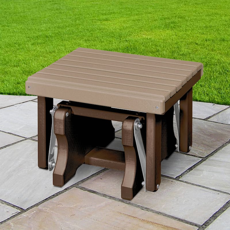 American Furniture Classics Model 601 Gliding Ottoman, made in USA - Weatherwood on Tudor Brown