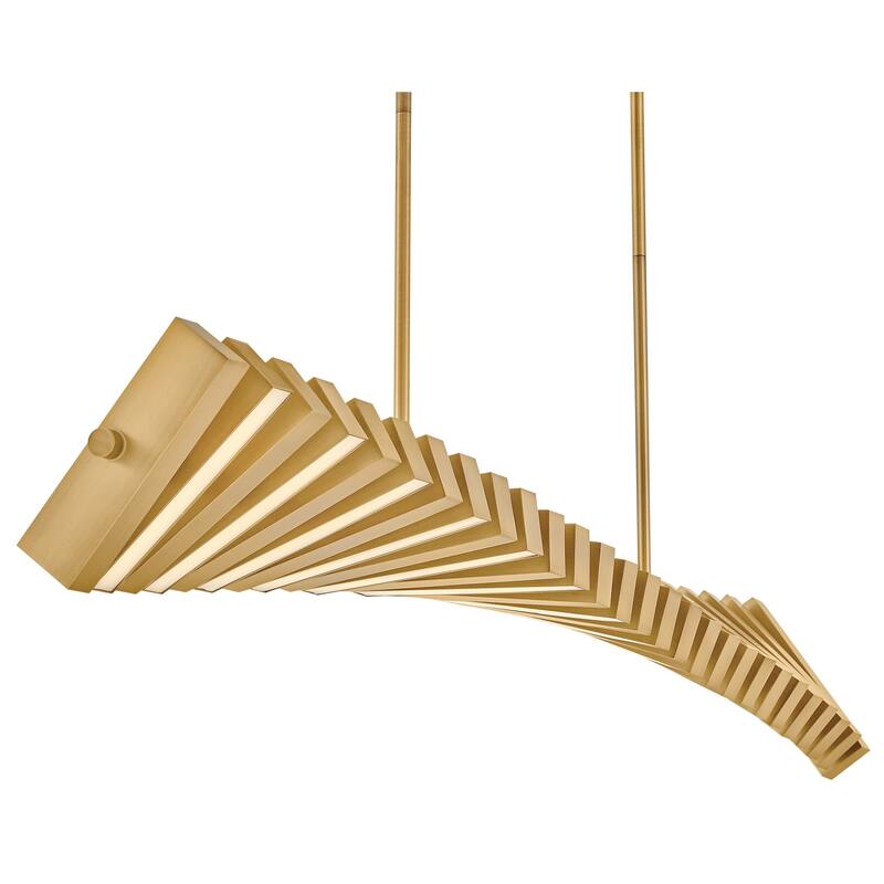 Fredrick Ramond FR42456 Stitch 59" Wide LED Abstract Chandelier with - Lacquered Brass