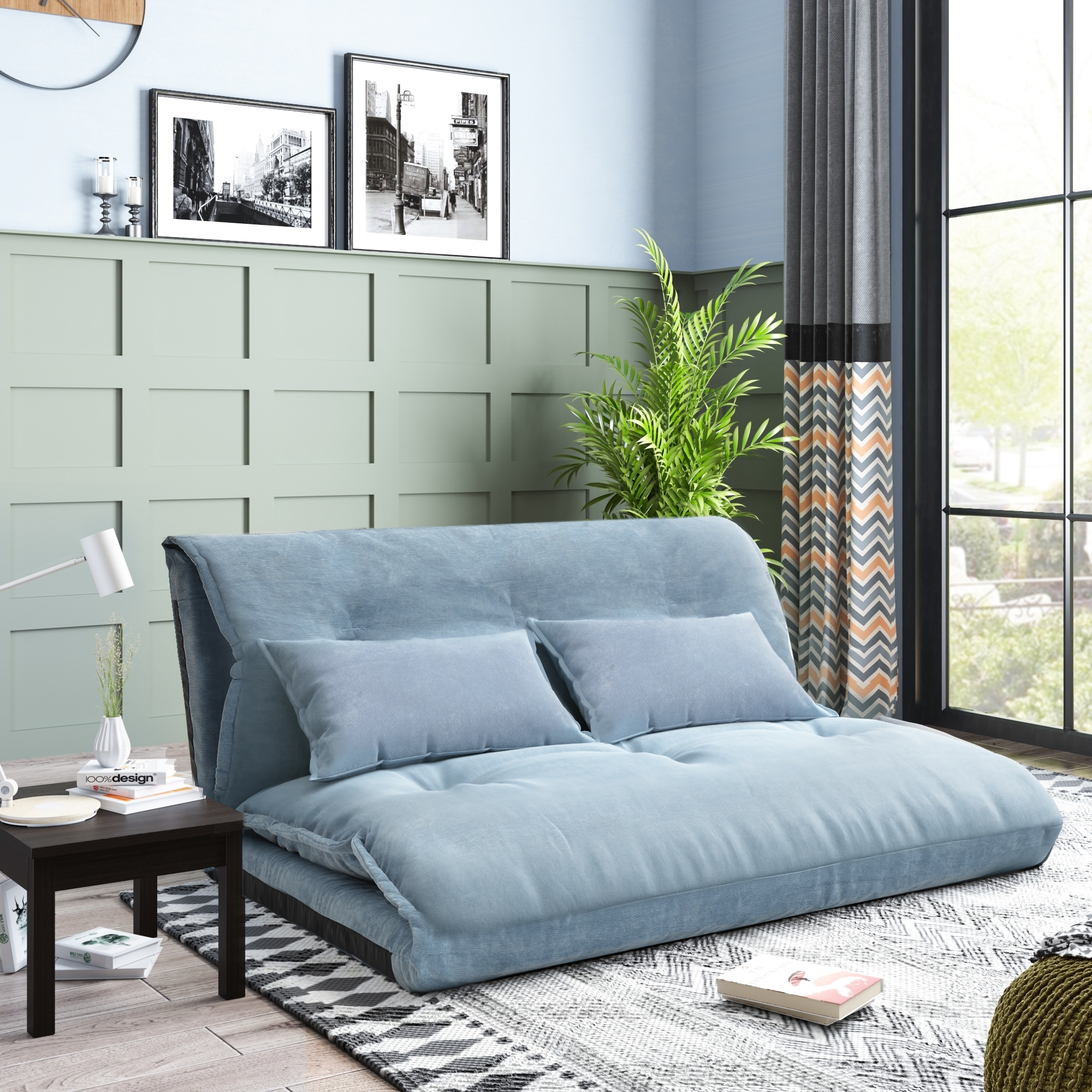 3 in 1 Lazy Sofa Adjustable Folding Futon Sofa Can be Adjust to