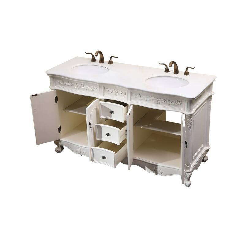 60" Double Bathroom Vanity Sink
