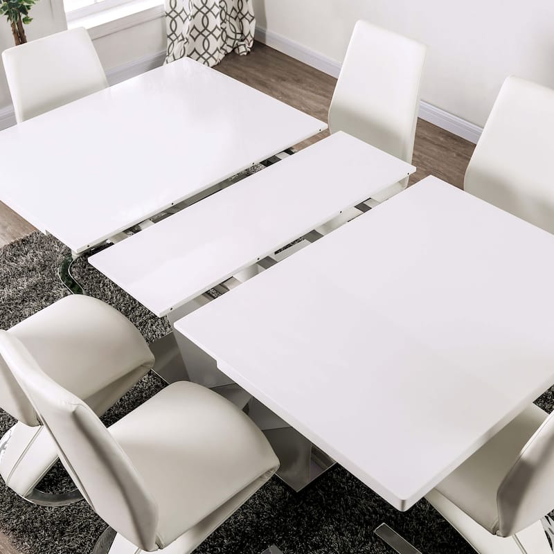 Furniture of America Jola Modern White 78-inch Expandable Dining Table