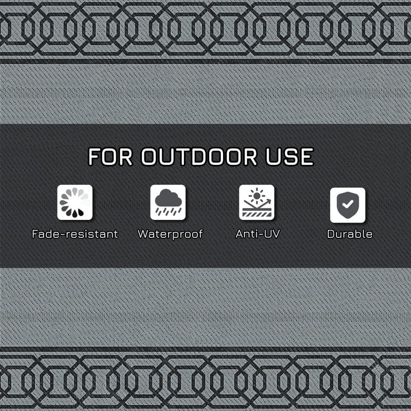 9' x 12' Reversible Waterproof Outdoor Rug, Portable Camping Mat - 9' x 12'