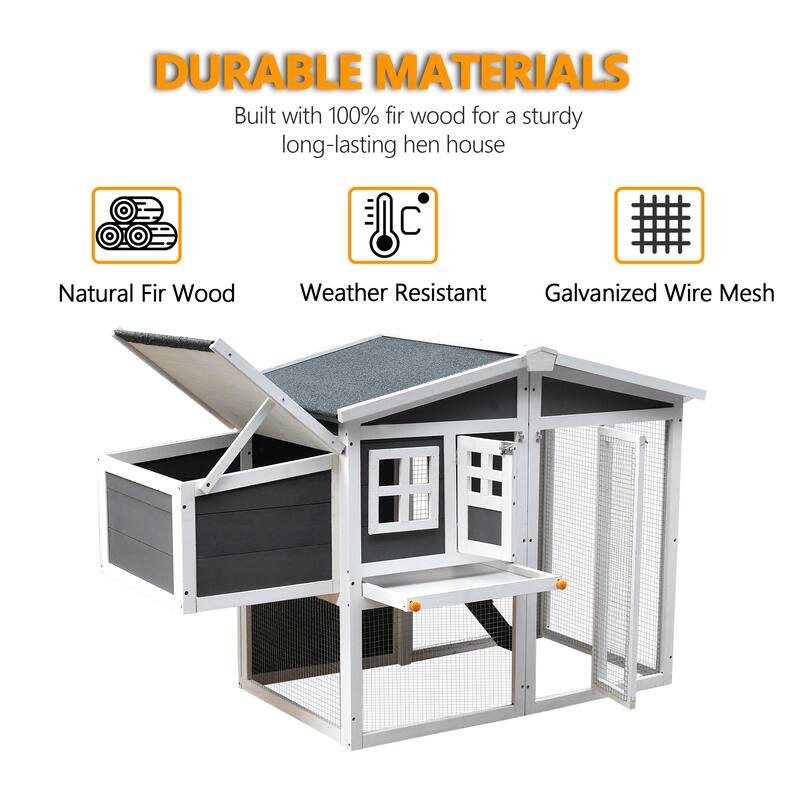 Wooden Chicken Coop Waterproof with Removable,Nesting Box