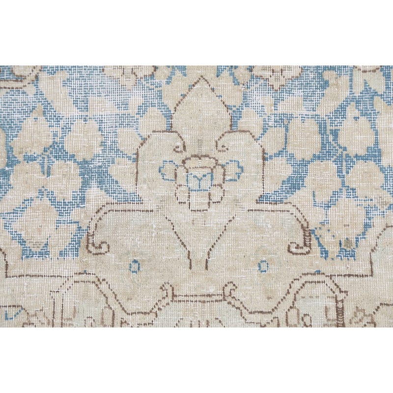 Muted Distressed Kerman Persian Area Rug Handmade Wool Carpet - 9'8" x 13'0"