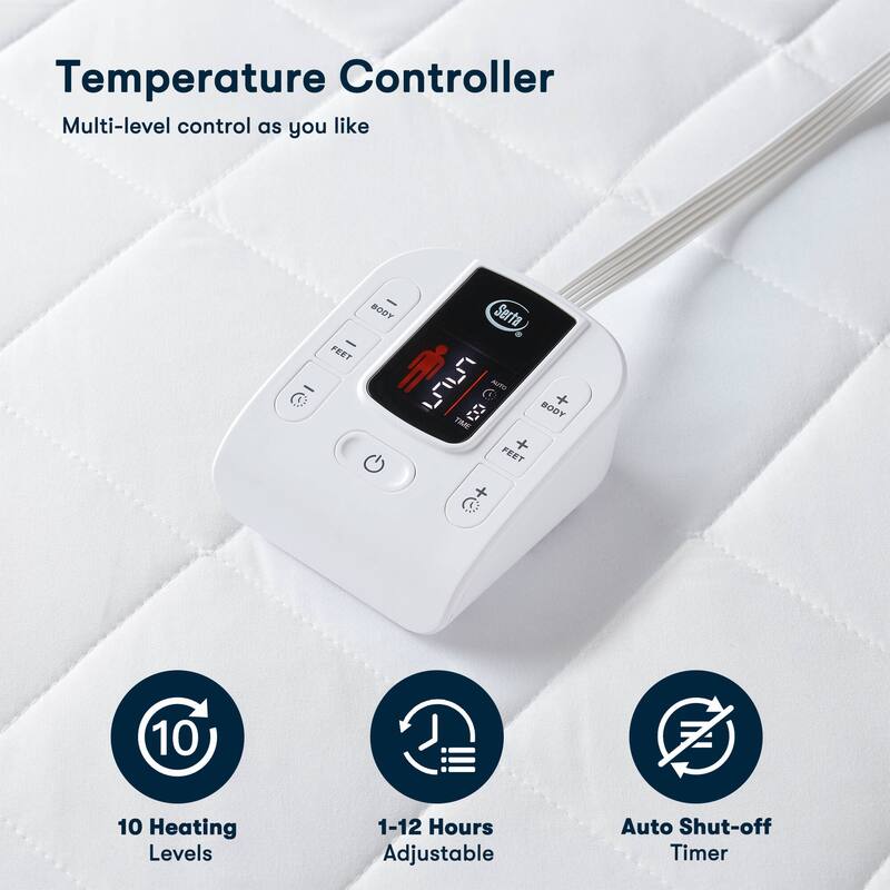 Serta Microfiber Zoned Heated Mattress Pad