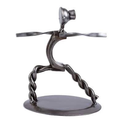 Recycled auto parts sculpture, 'Warrior Pose I'