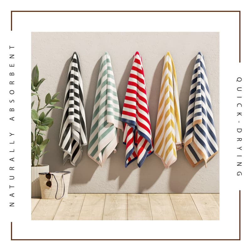 Linery & Co. Oversized Cotton Stripe Beach Towel