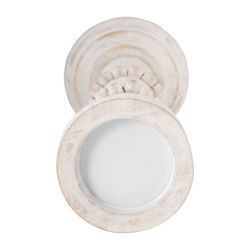 Sagebrook Home Artisanal Wood Pillar Candle Holders