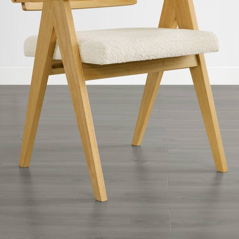 Spruce & Spring Modern American Dining Chair with Woven Rattan Back
