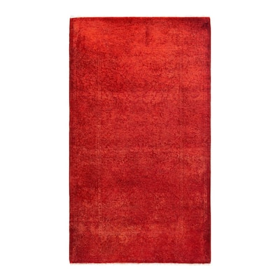 Contemporary Overdyed Wool Hand Knotted Runner - 2' 6" x 4' 2"