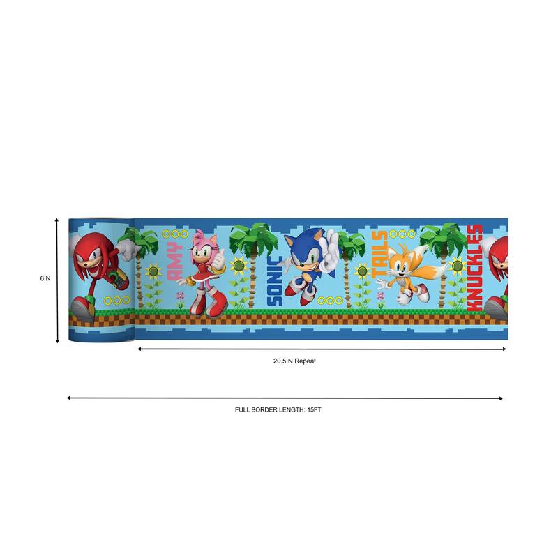 RoomMates Sonic The Hedgehog Green Hill Characters Border Decal