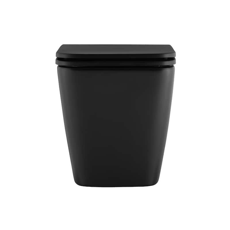 Bastille Wall Hung Toilet Bowl, Matte Black - 22.5" x 14" 14" - 22.5" x 14" 14" - Black