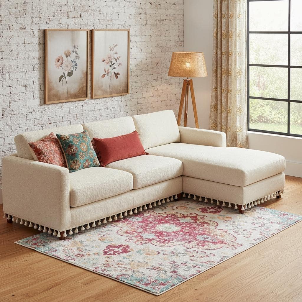 HomeRoots Medallion Traditional Rectangle Area Rug