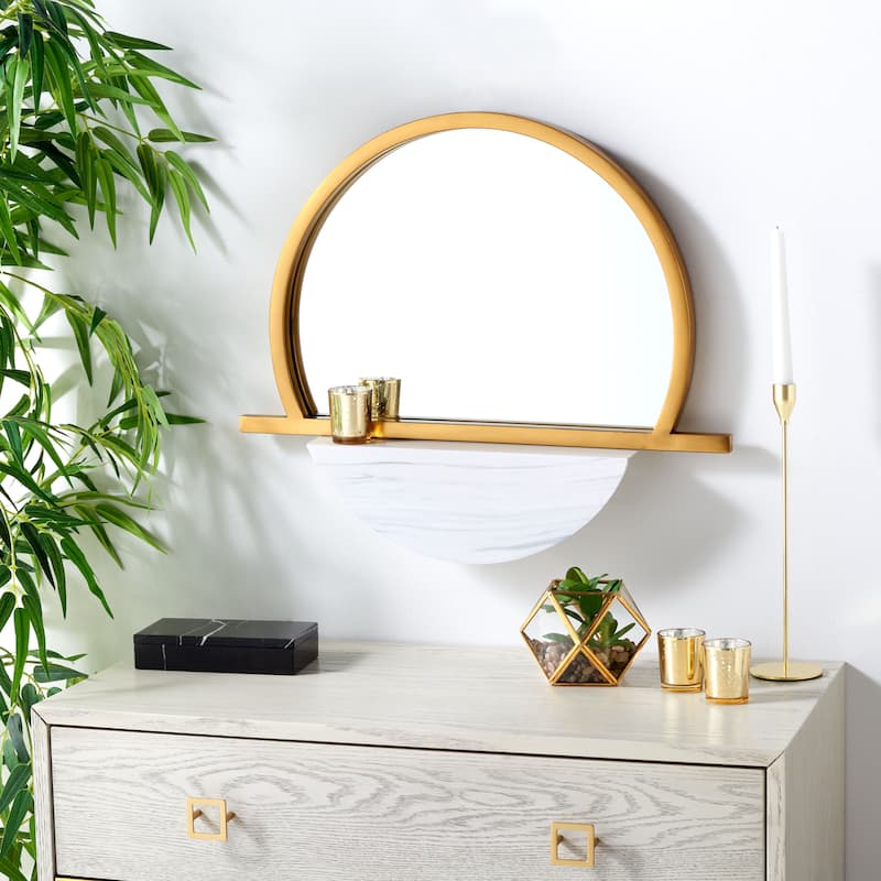 SAFAVIEH Tatyana 20-inch Round Gold/White Mirror - 23" W x 3.5" D x 19.8" H - 23Wx4Dx20H