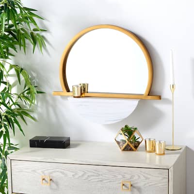 SAFAVIEH Tatyana 20-inch Round Gold/White Mirror - 23" W x 3.5" D x 19.8" H - 23Wx4Dx20H