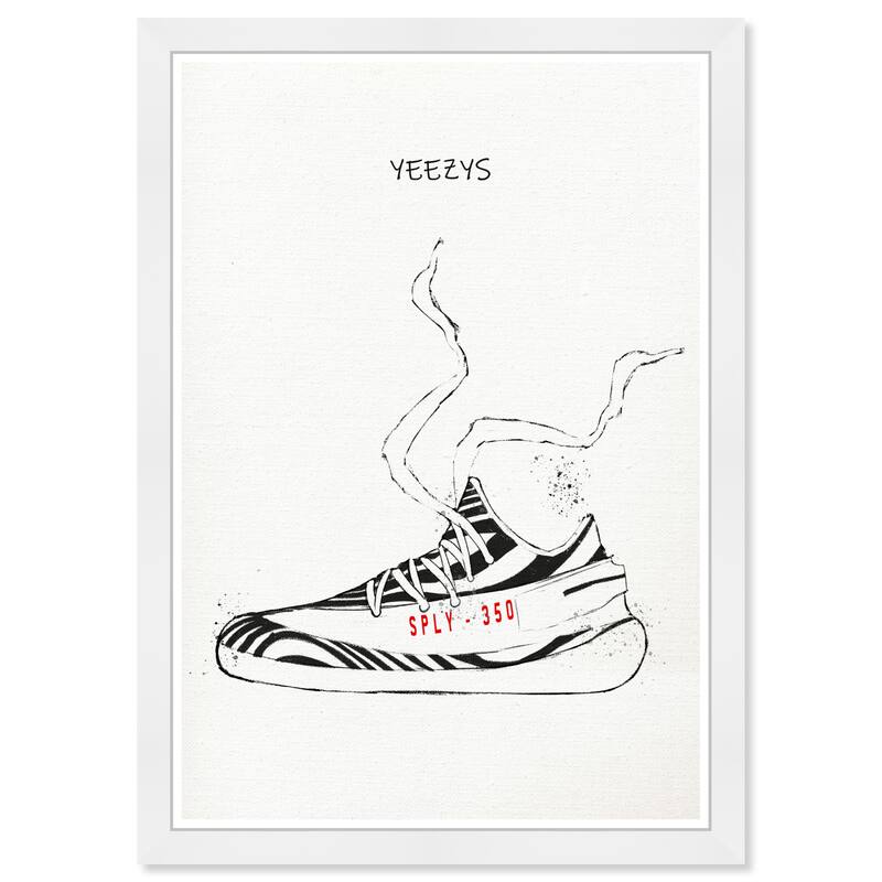 Wynwood Studio Prints Fashion and Glam YEEZYS Drawing III White and Modern & Contemporary Wall Art Canvas Print