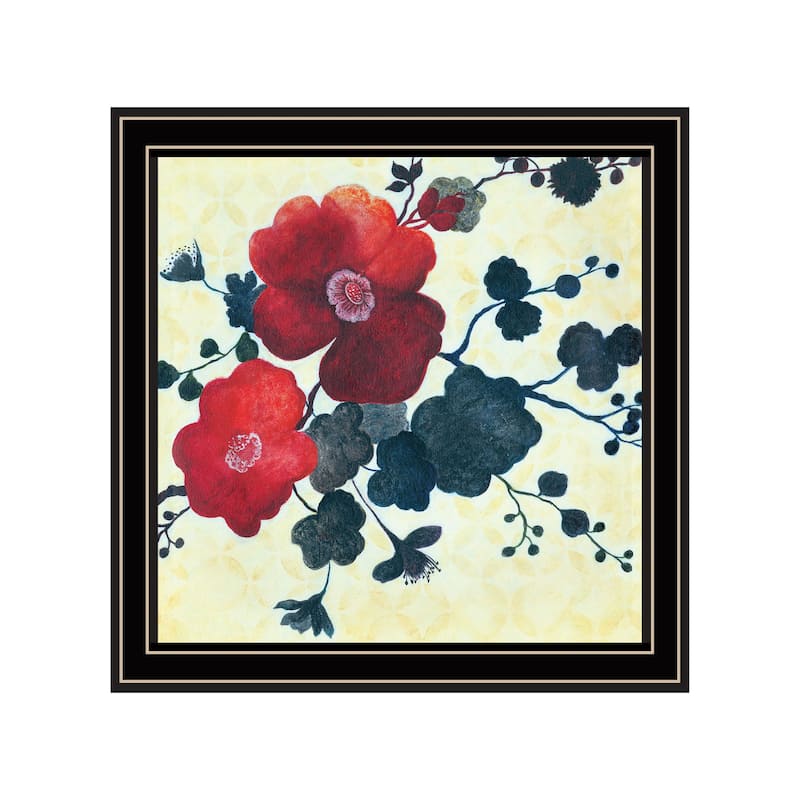 TrendyDecor4U Contemporary "Japanese Blossoms I" Framed Print Wall Art - Multi