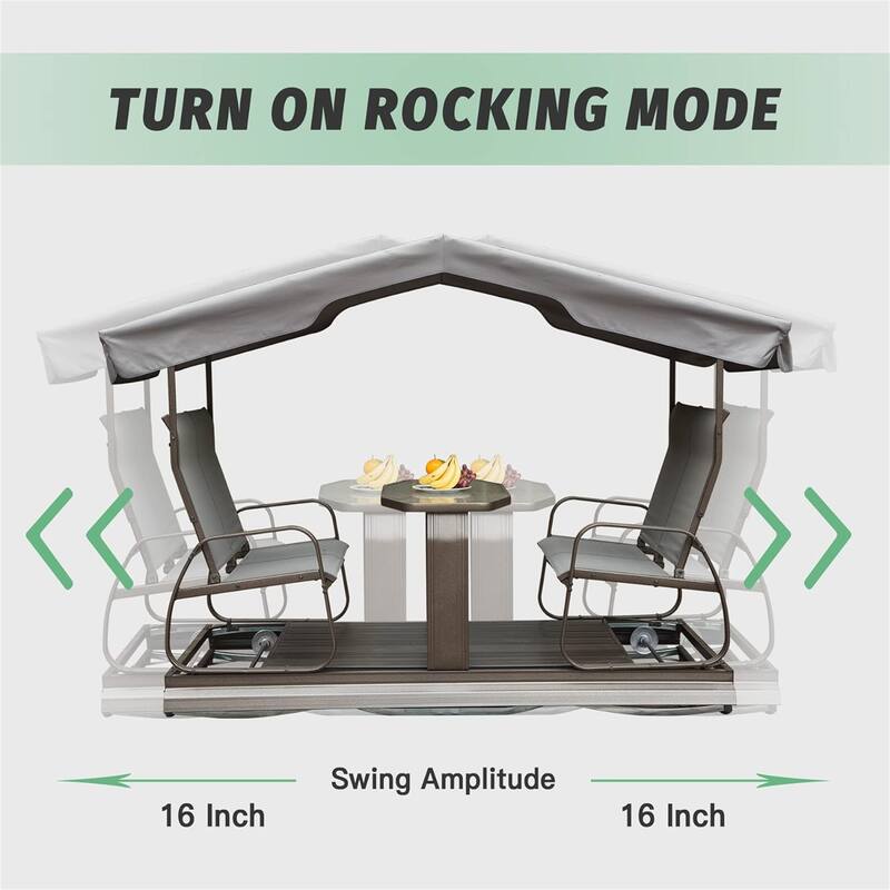 4-Seat Outdoor Glider Benches with Canopy
