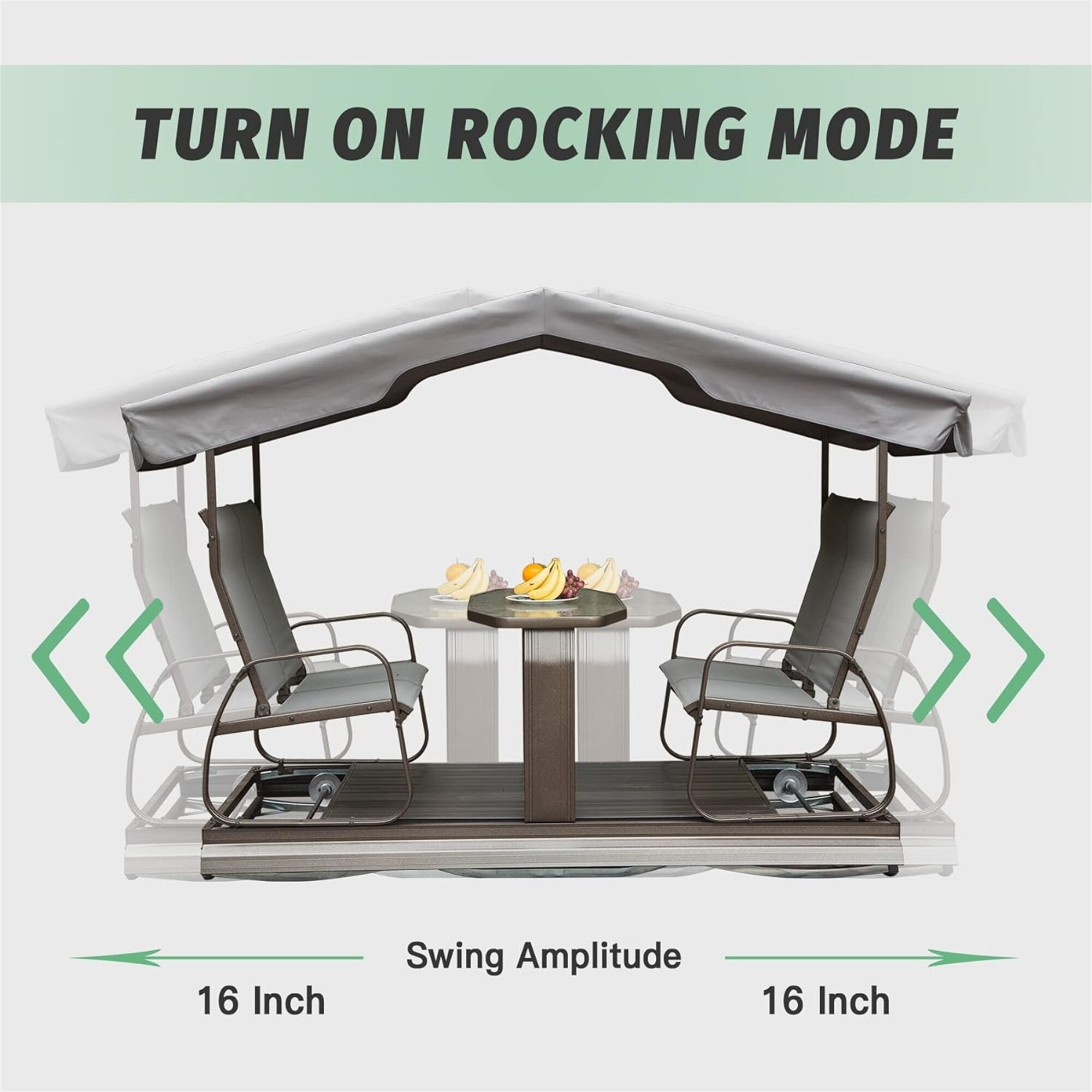 4-Seat Outdoor Patio Glider Chair Benches Swing Chair with